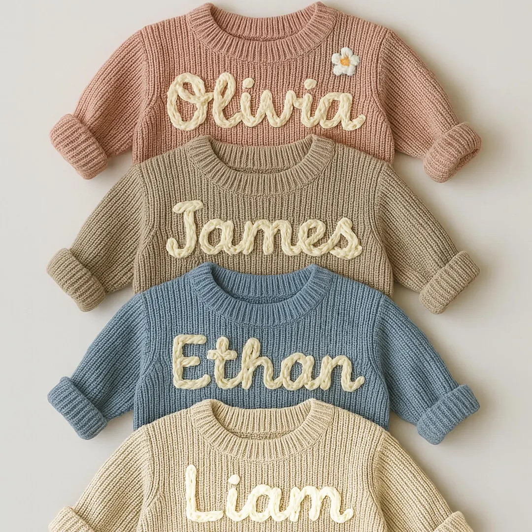 Personalized Baby Name Sweater, Custom Newborn Knit Baby Name Sweater, Baby Announcement Gifts, B... | Etsy (US)