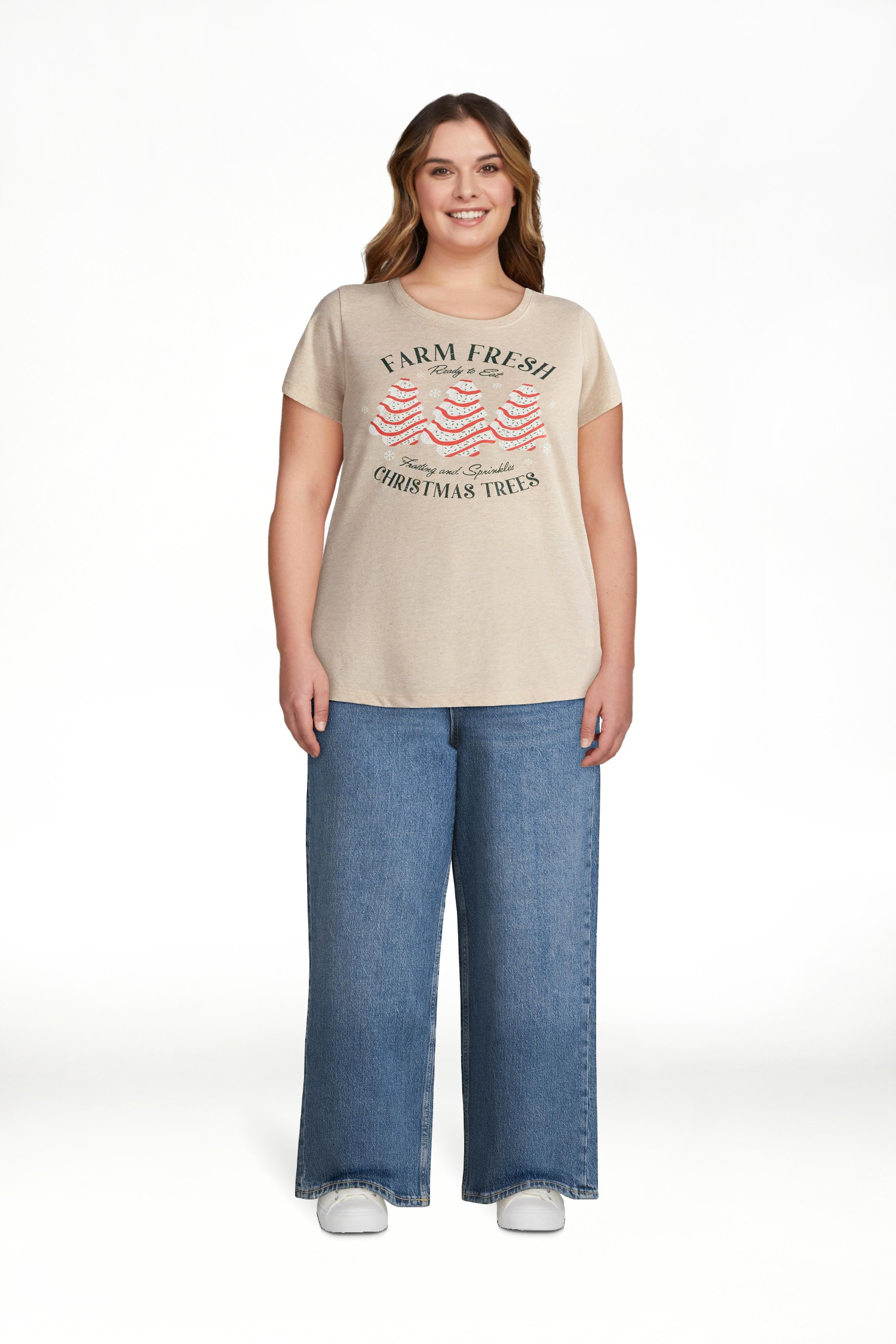 Christmas Women's Sprinkle Trees Graphic Tee from Holiday Time, Sizes S-XXXL | Walmart (US)