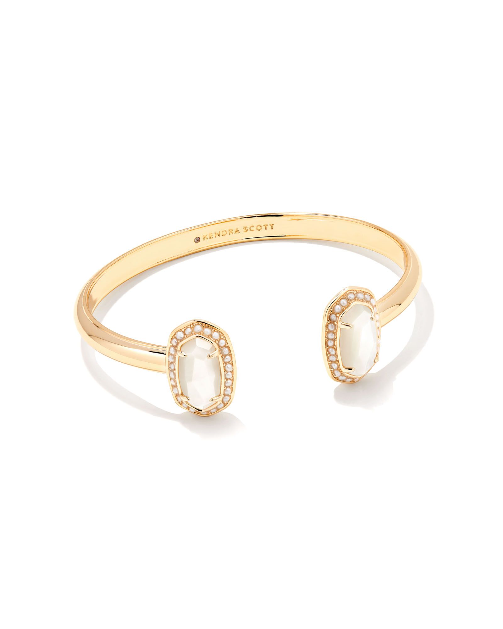 Pearl Beaded Elton Gold Cuff Bracelet in Ivory Mother-of-Pearl | Kendra Scott