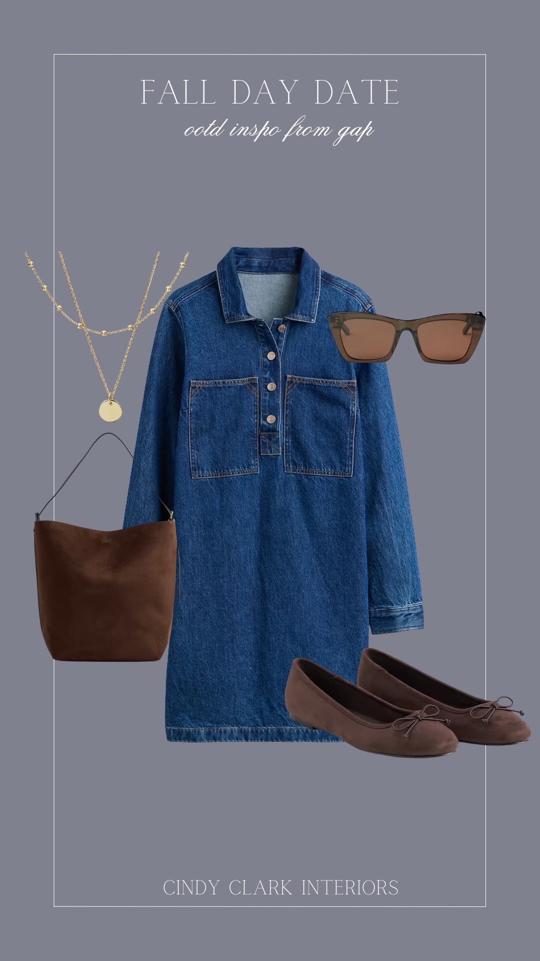 The cutest fall ootd from Gap 💙 I love a denim dress, and chocolate brown accents are perfect for fall. 🍂

#LTKSeasonal #LTKgrwm #LTKootd
