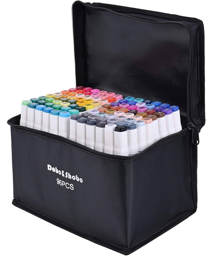 Dabo&Shobo 96 Colors Alcohol Marker, Drawing Markers, Dual Tip Markers, Fine & Chisel Tip, Chisel... | Amazon (US)