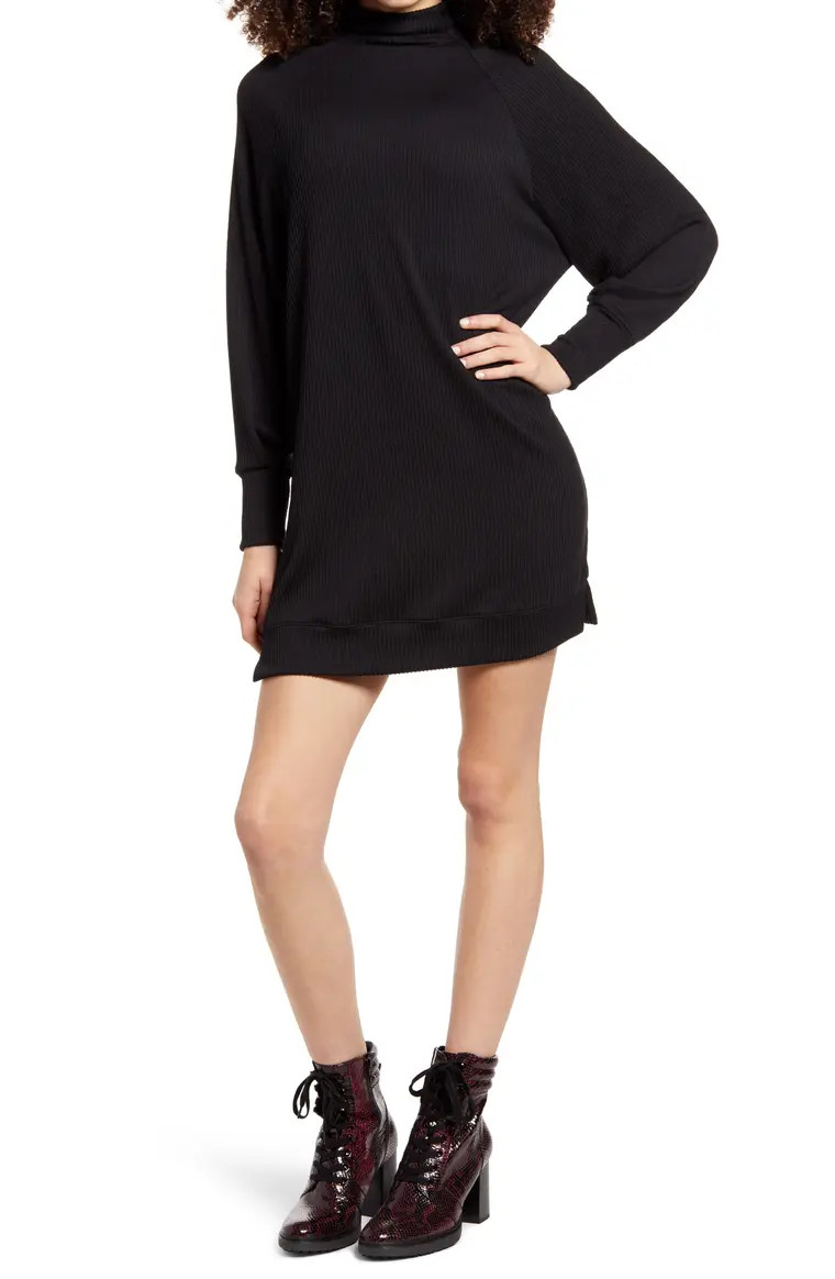 Long Sleeve Textured Knit Shift Dress | Nordstrom