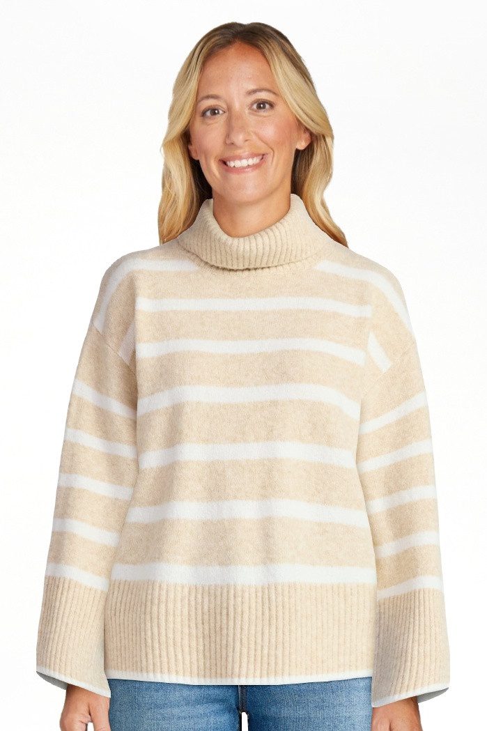 Time and Tru Women's Chunky Turtleneck Pullover Sweater with Long Sleeves, Mid-weight, Sizes XS-X... | Walmart (US)
