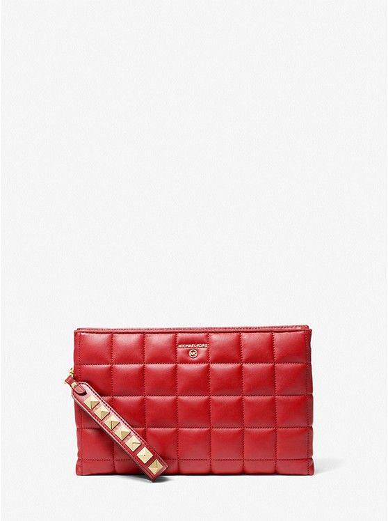 Extra-Large Quilted Leather Wristlet | Michael Kors US