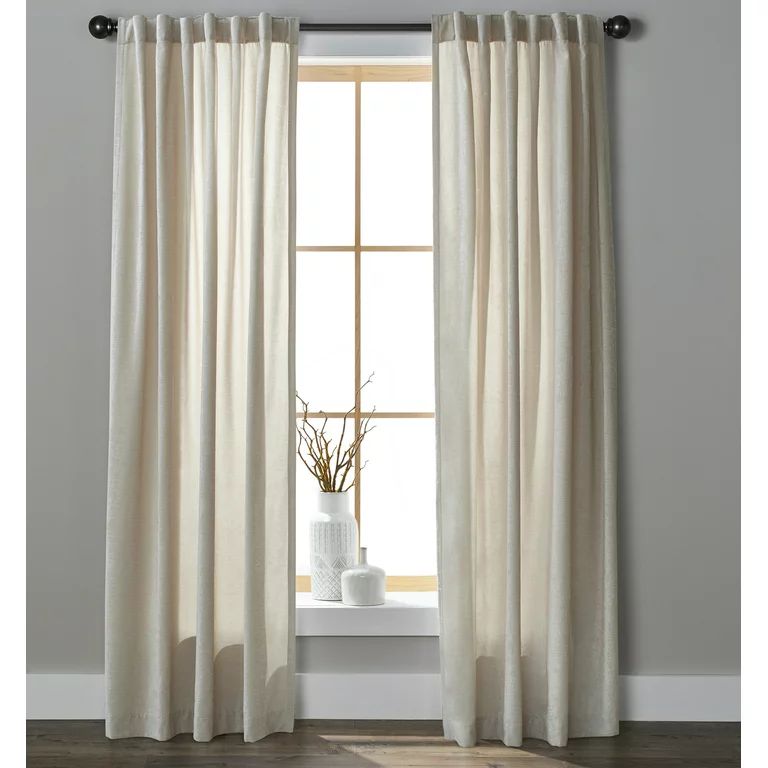 Better Homes & Gardens Light Filtering Chenille Single Curtain Panel, 54" x 108", Papyrus Beige | Walmart (US)