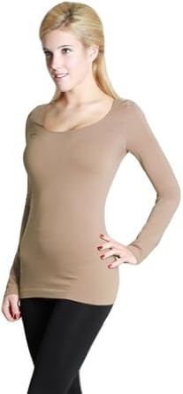 NIKIBIKI Women Seamless Long Sleeve Scoop Neck Top, One Size (Stone) at Amazon Women’s Clothing... | Amazon (US)