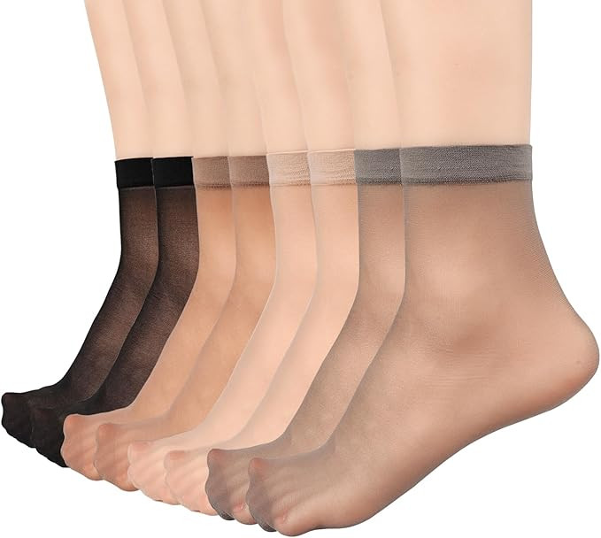 Mcool Mary 12 Pairs Womens Sheer Ankle Socks Nude Stocking Summer Ultra Thin Cool See Through Sil... | Amazon (US)