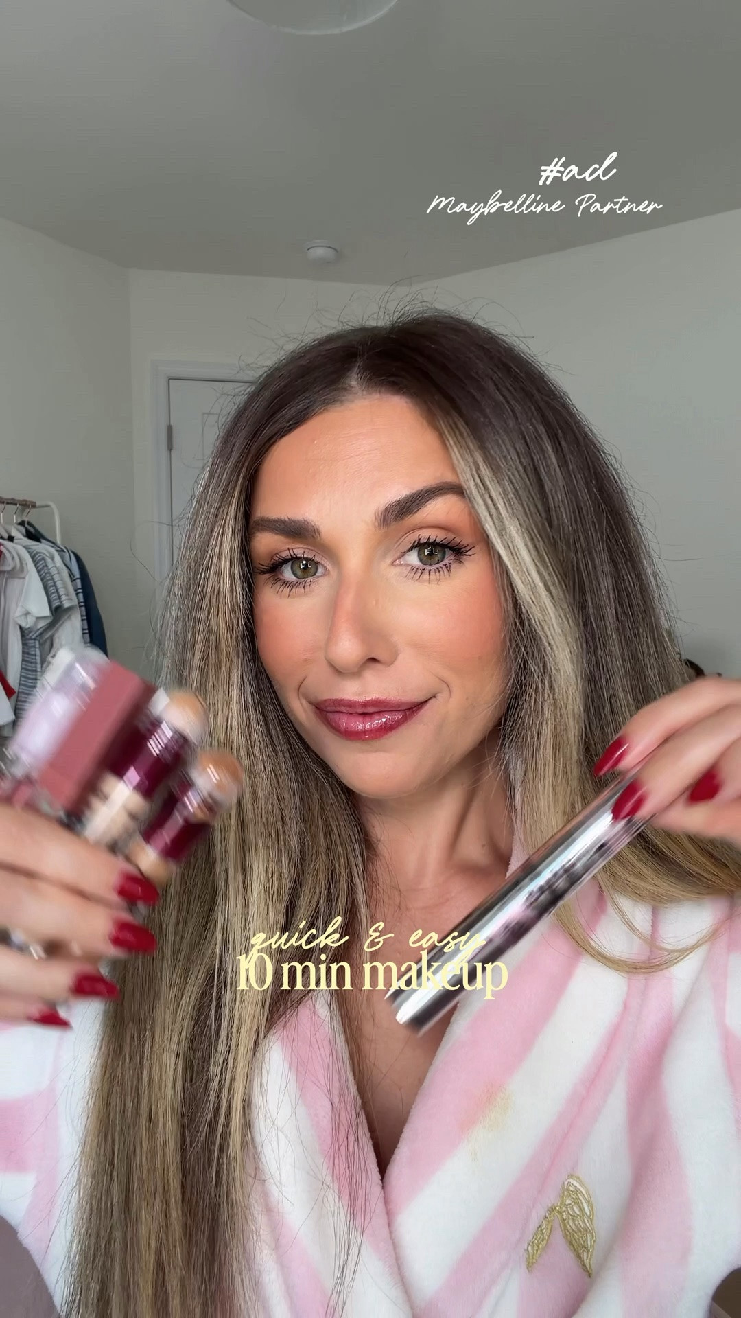 #ad #MaybellinePartner ✨🤍 POV: Your husband asks if you can be ready in 10? Past me would have been stressing, but current me is like we got this! I have a line up of quick & easy @maybelline favorites that always look flawless, are long lasting and can get me out the door! Everything is available at @target and in my LTK! #targetpartner #target @shop.ltk #liketkit