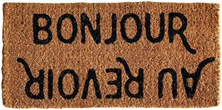 Creative Co-op Bonjour/Au Revoir Natural Coir Doormat, 32" x 16" | Amazon (US)