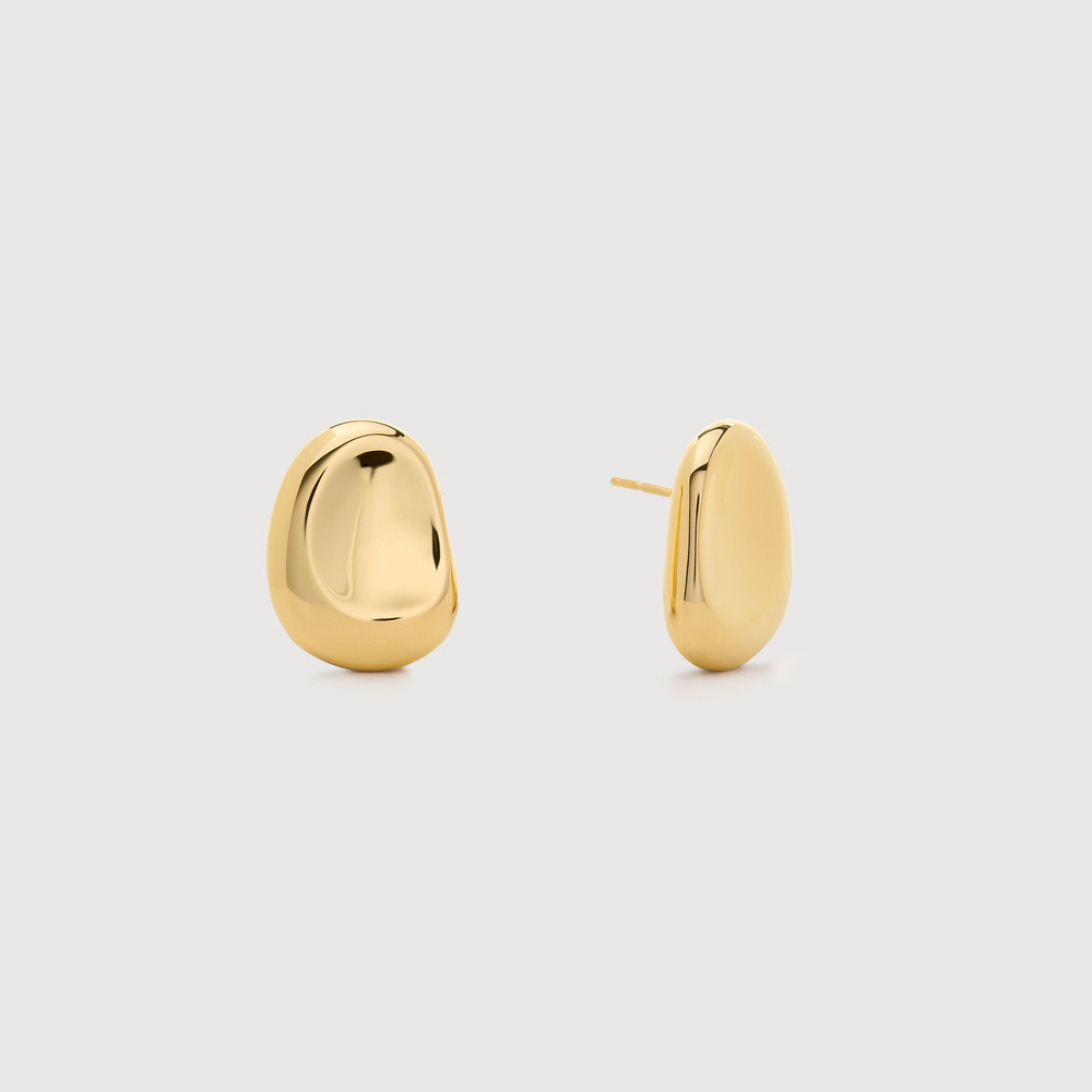 Gold Aria Bold Stud Earrings | Monica Vinader (US)