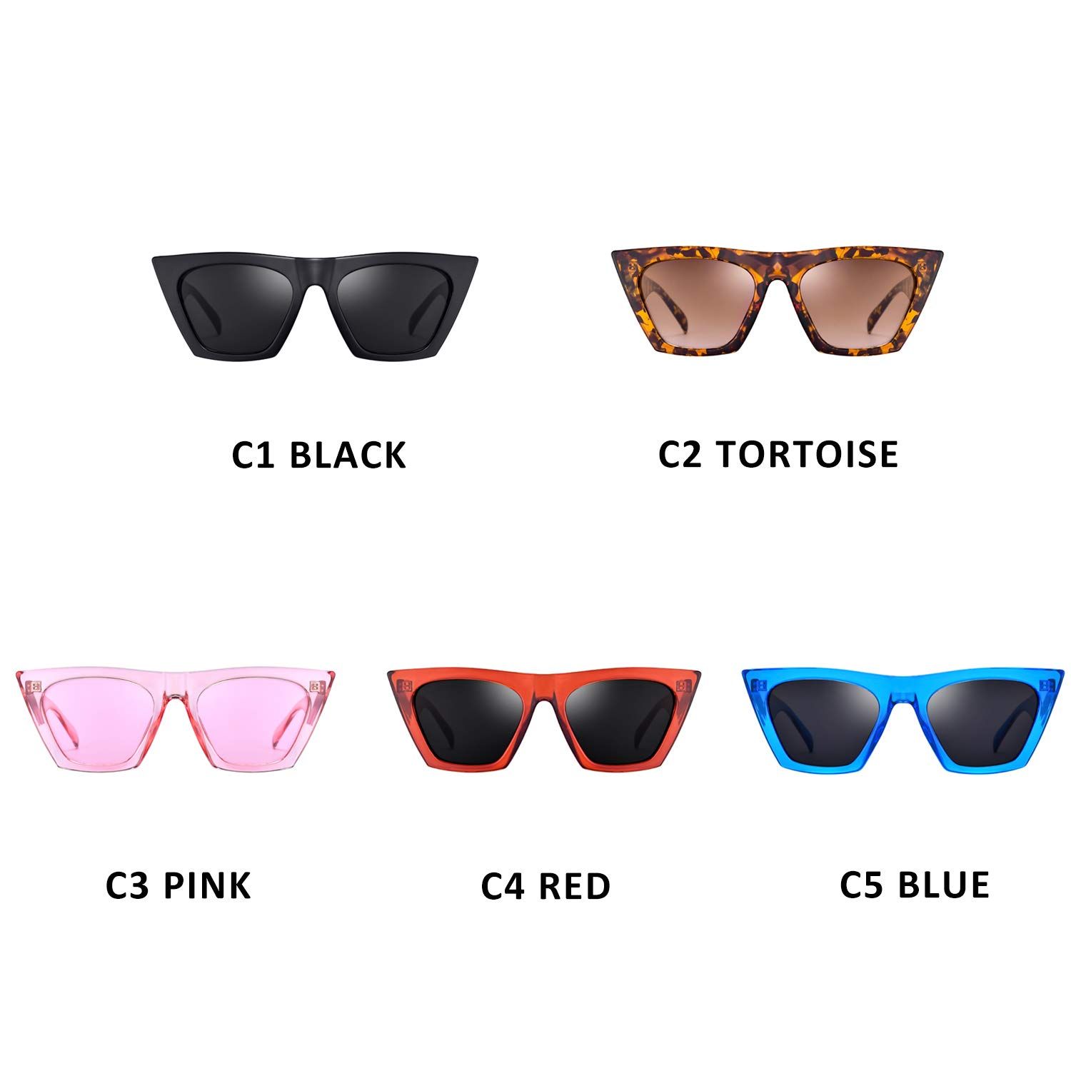 Mosanana Square Cateye Sunglasses for Women Fashion Trendy Style MS51801 | Amazon (US)