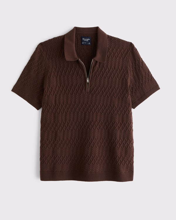 Cable Zip Sweater Polo | Abercrombie & Fitch (US)