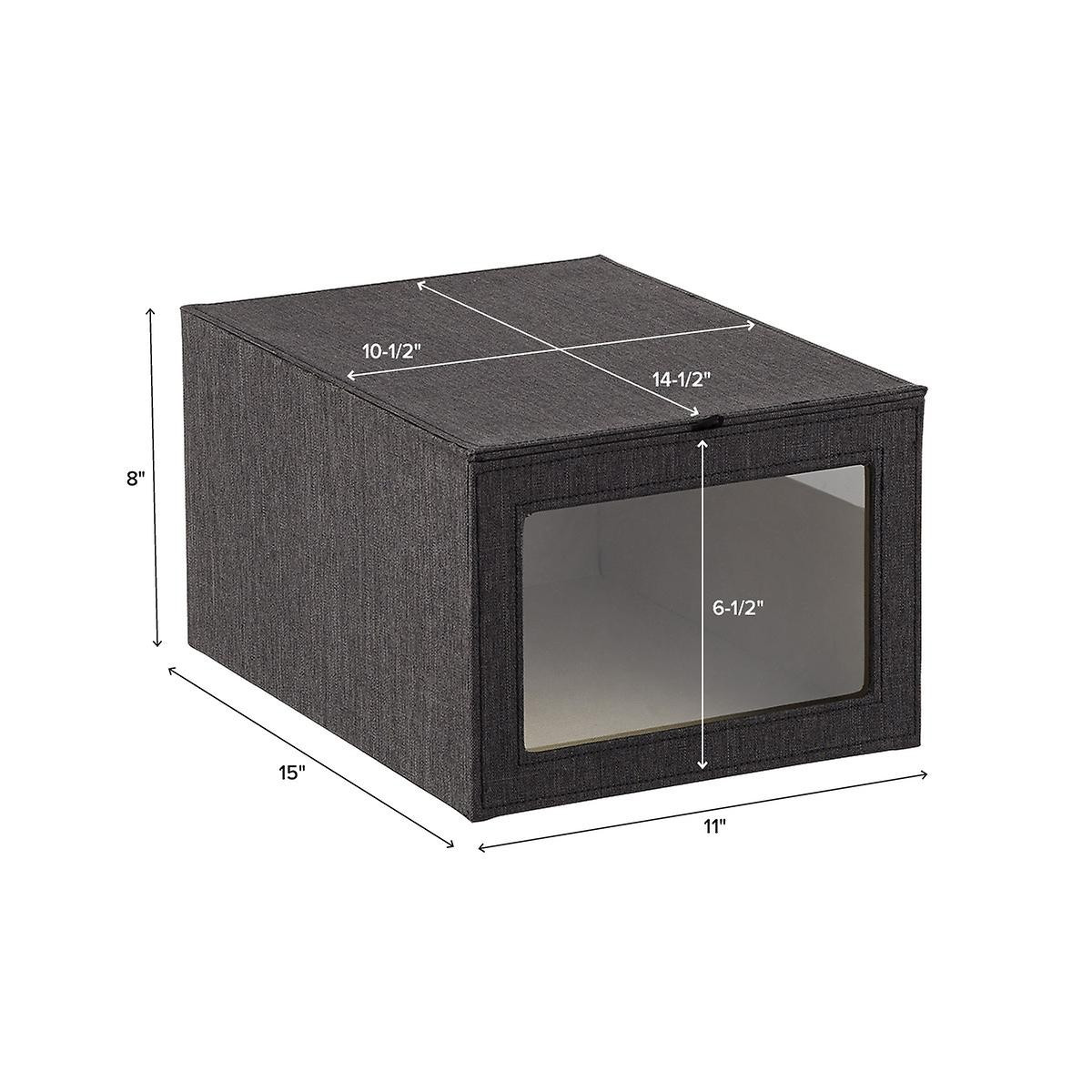 Black Cambridge Drop-Front Shirt Box | The Container Store