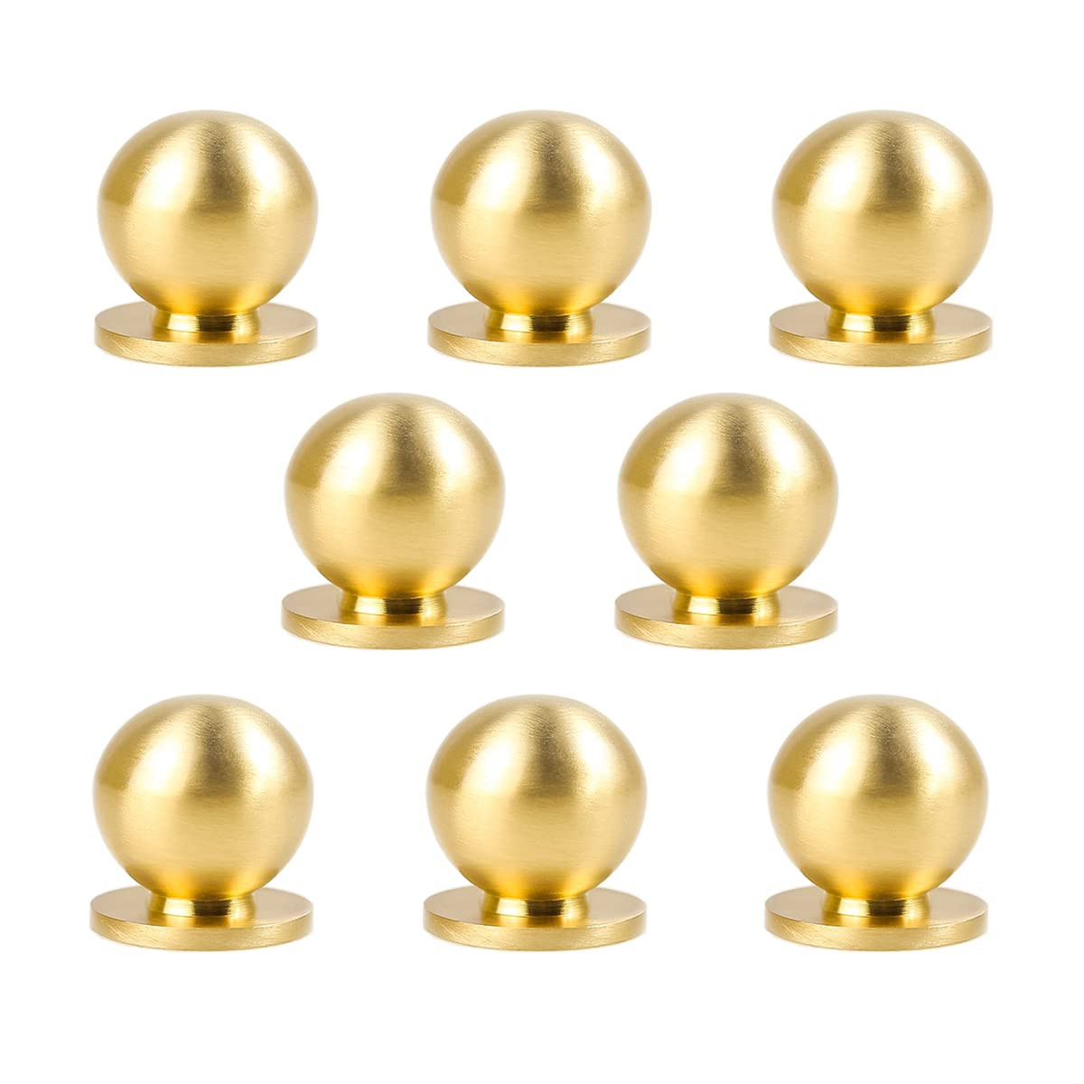 RZDEAL 8pcs Round Solid Brass Pulls Cabinet Drawer Knobs Small Gold Handles for Dresser Handles K... | Amazon (US)