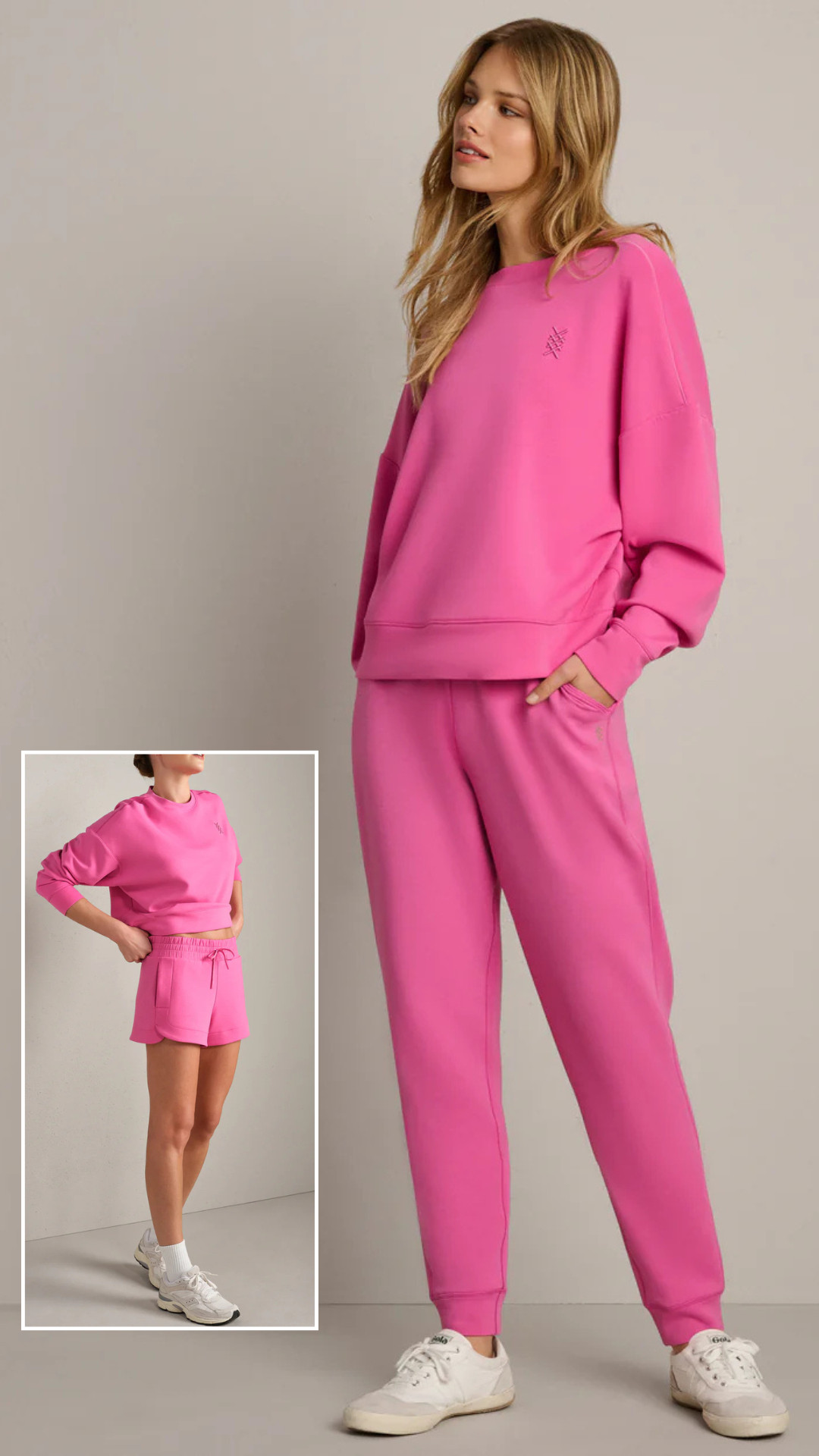 If you love active wear you will love this hot pink matching set! So colorful and bright for these long winter days. Also has a shorts version available! 

matching set, activewear, loungewear, pink matching set, pink joggers, pink shorts, pink sweatshirt, spring style, winter style, preppy style, active style, sporty style 

 #LTKValentine #LTKootd #LTKActive