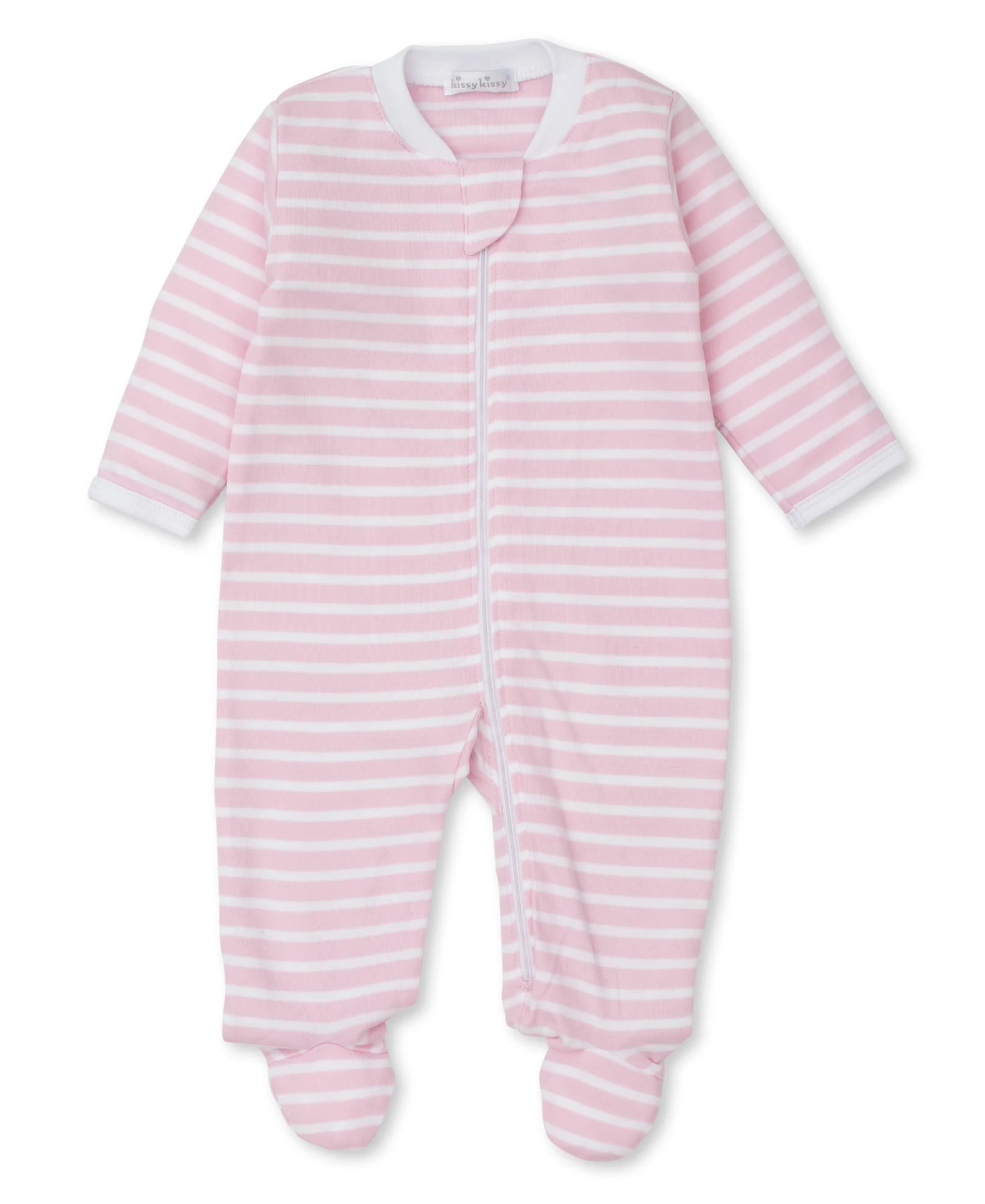 Team Stripes Pink Zip Footie | Kissy Kissy