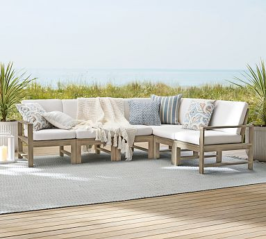 Indio Eucalyptus 6-Piece Outdoor Sectional (100") | Pottery Barn (US)