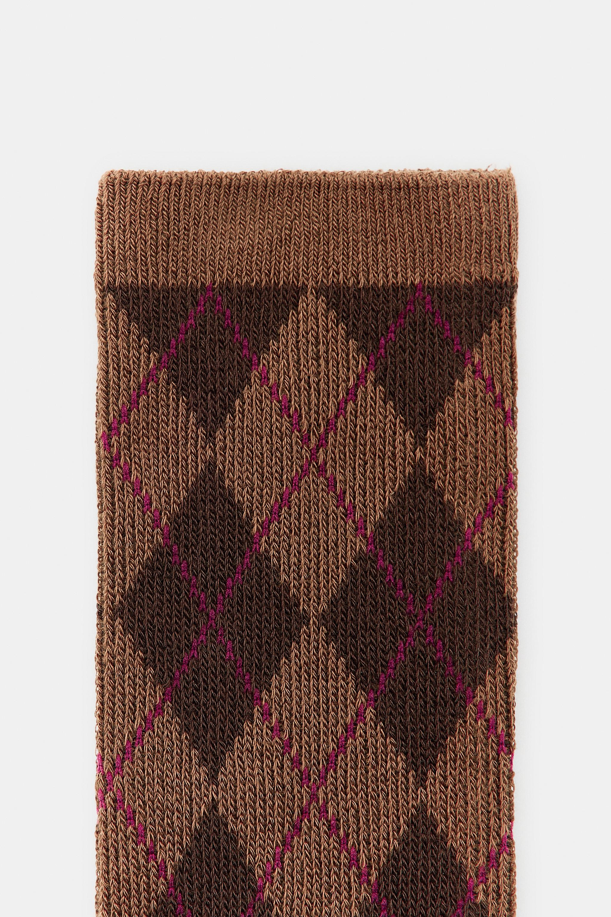 DIAMOND PATTERN COTTON SOCKS | Zara US