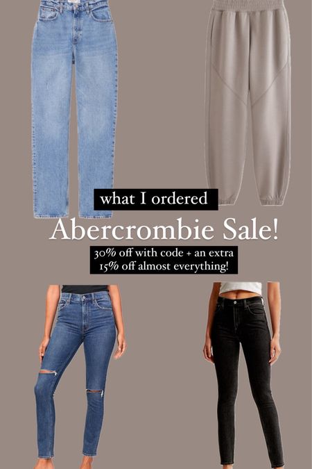 What I ordered! Size large size 31 jeans! Now 30% off using code YPBAF  
Abercrombie jeans Abercrombie sale

#LTKsalealert #LTKmidsize