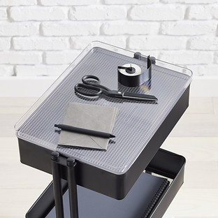 The Everything Organizer® 3-Tier Cart Organizer Lid Clear | The Container Store