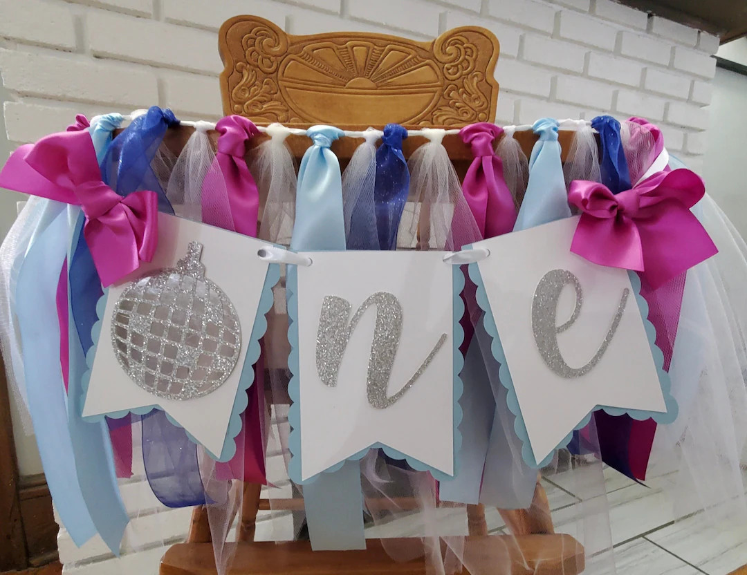 Disco Ball High Chair Banner. ONE Banner. 70s Garland. Disco Party Decorations. Disco Ball Theme.... | Etsy (US)