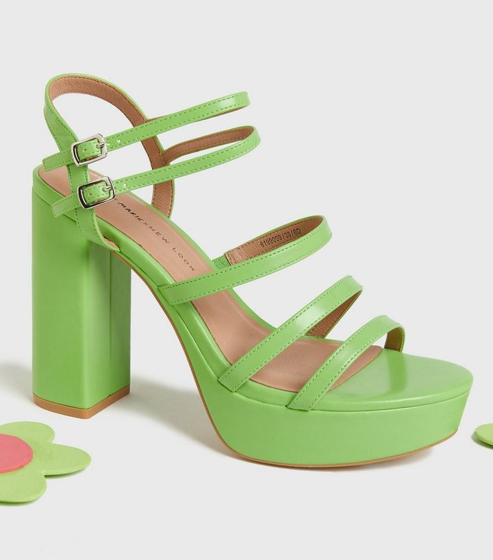 Be a Rebel Green Strappy Platform Heels
						
						Add to Saved Items
						Remove from Saved I... | New Look (UK)