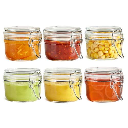 ComSaf Small Mason Glass Jars with Airtight Lids 4 oz 6 Pack Pantry | Amazon (US)