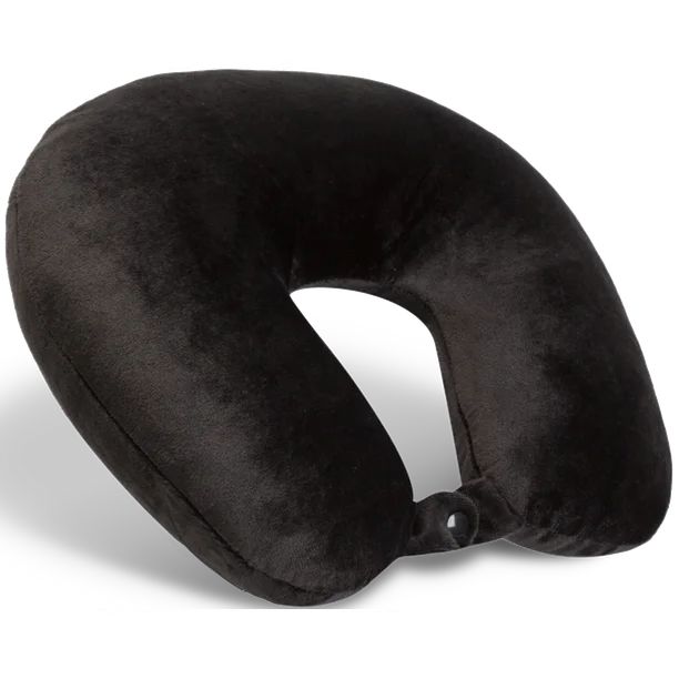 Protege Microfiber Travel Neck Pillow,100% Polyester Fleece Knit, Black, One Size - Walmart.com | Walmart (US)