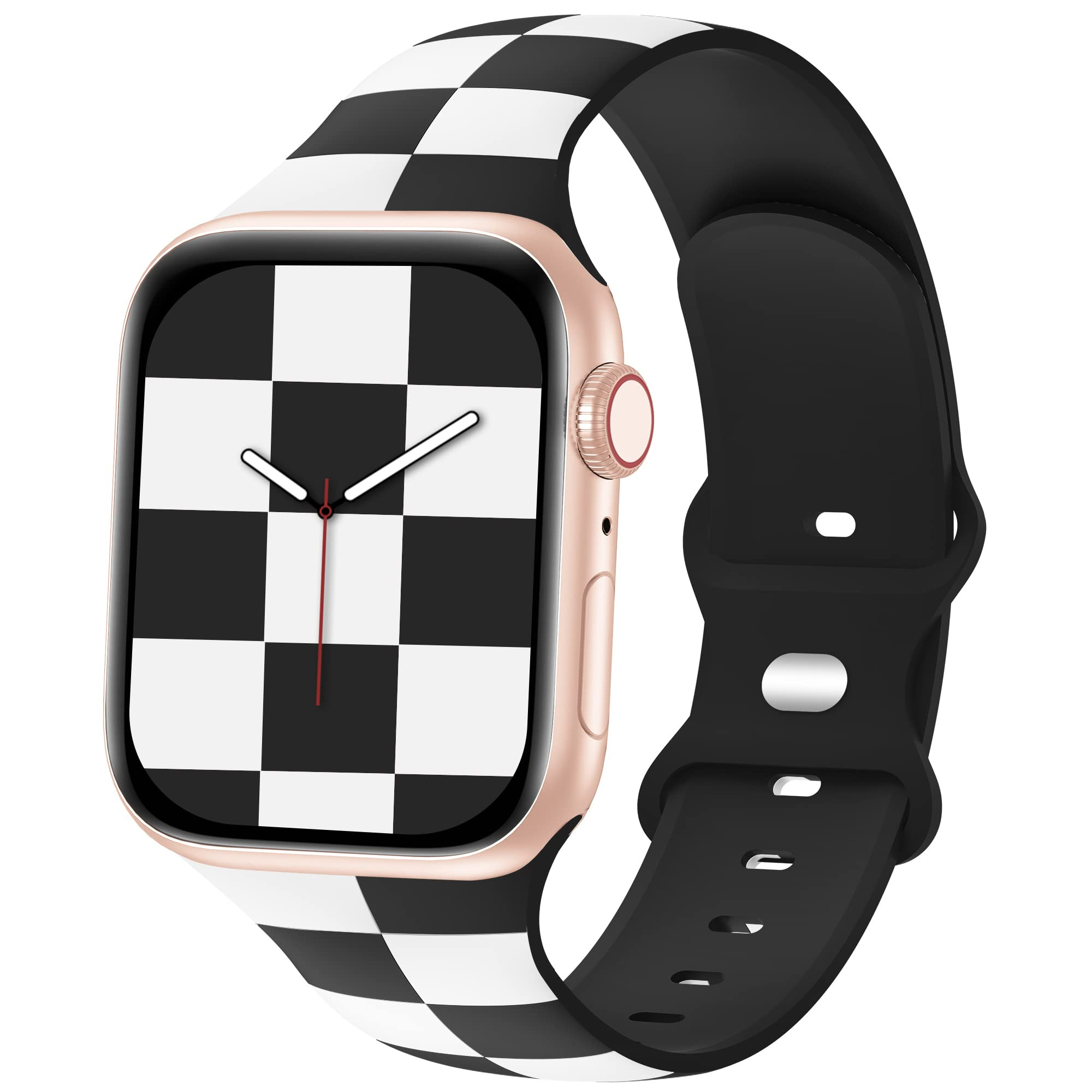 Luxury Checkered Designer Bands Compatible with Apple Watch Band 38mm 40mm 41mm Women Men,Soft Si... | Amazon (US)