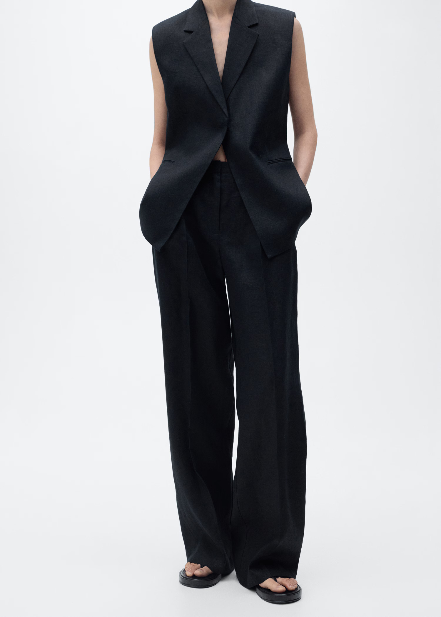 Straight-fit linen suit pants - Women | MANGO USA | Mango (US/MX/AU)