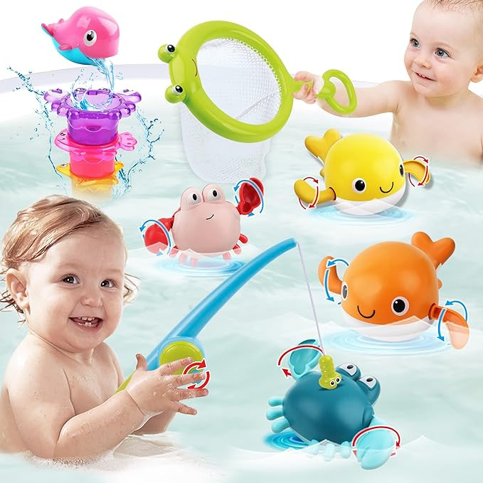 Dwi Dowellin Bath Toy for Toddlers ,Bathtub Toy with Floating Mold Free Swimming Toys and Stackin... | Amazon (US)