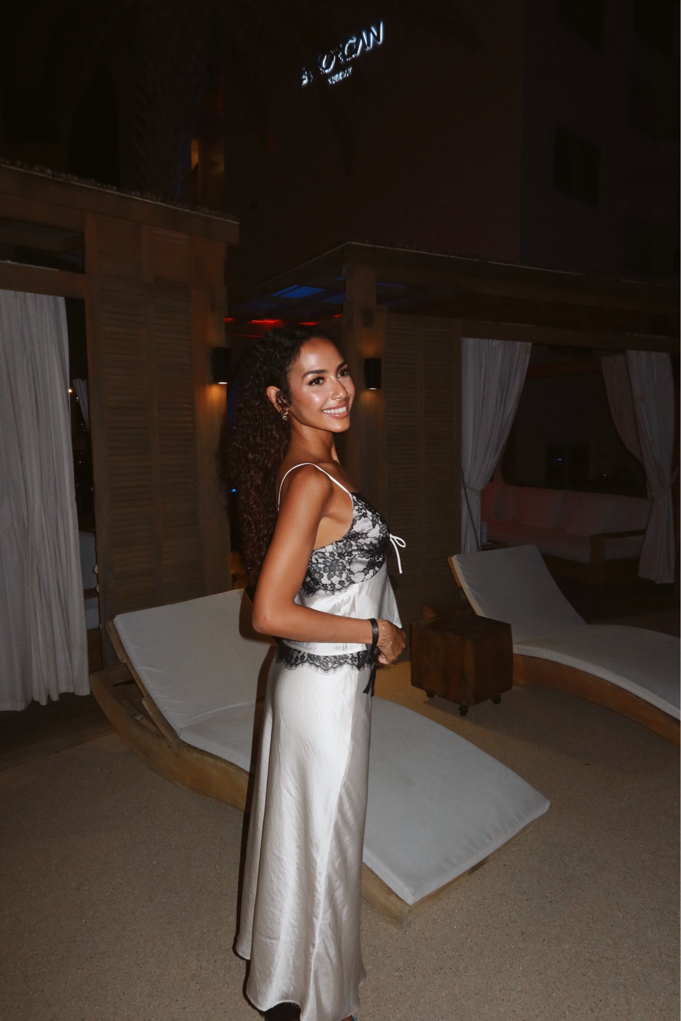This satin two-piece set with lace details felt so elegant for a beach vacation night 🤍
Such a beautiful option for a destination wedding, valentines or galentines dinner, resort dinners, tropical vacations, and coastal evenings. Lightweight, flowy, and easy to dress up while still feeling comfortable and elegant 🤍 

#LTKValentine #LTKTravel #LTKootd
