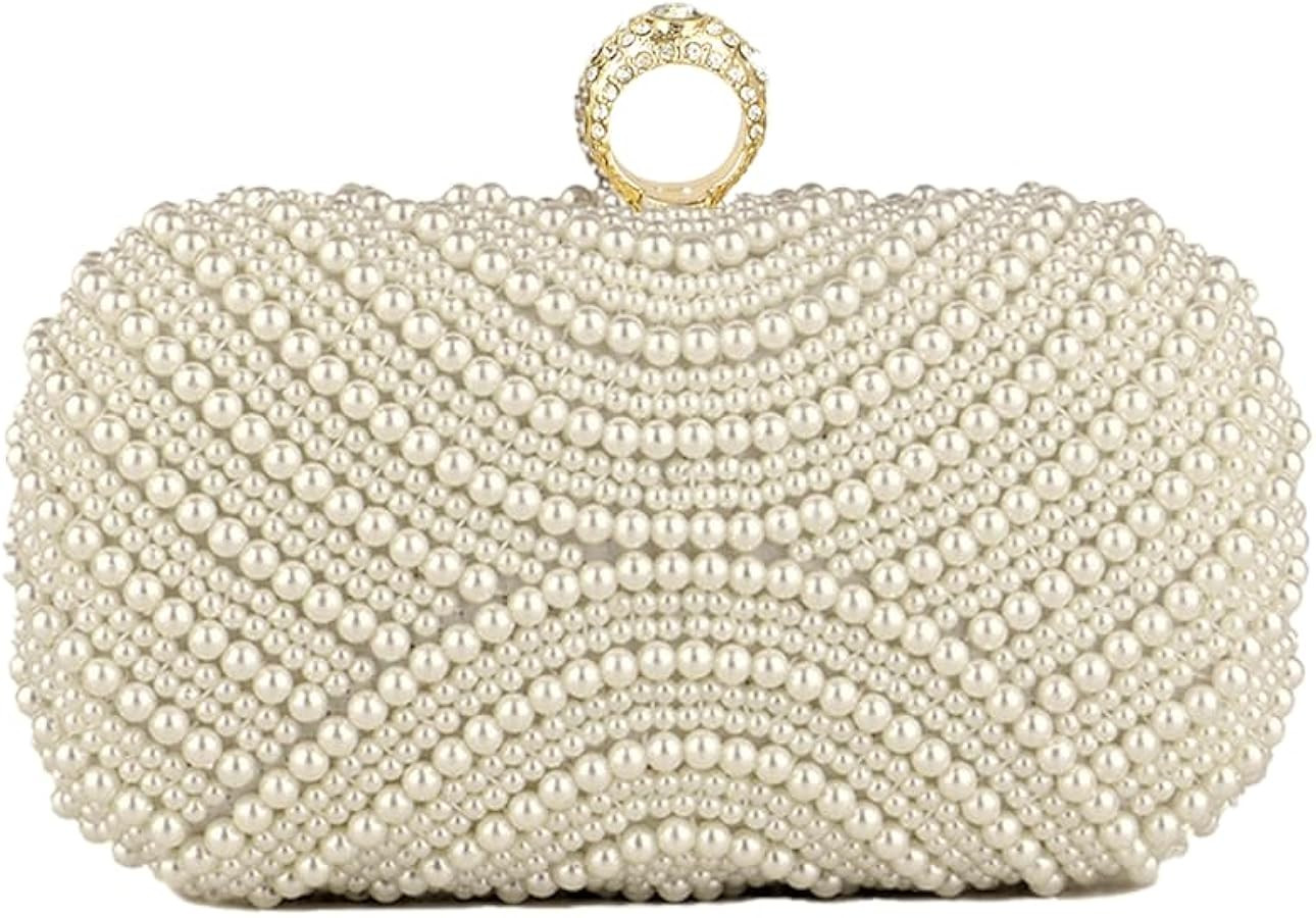 Pearl Clutch Purses for Women Party Wallet Handbag Evening Clutch Bag | Amazon (US)