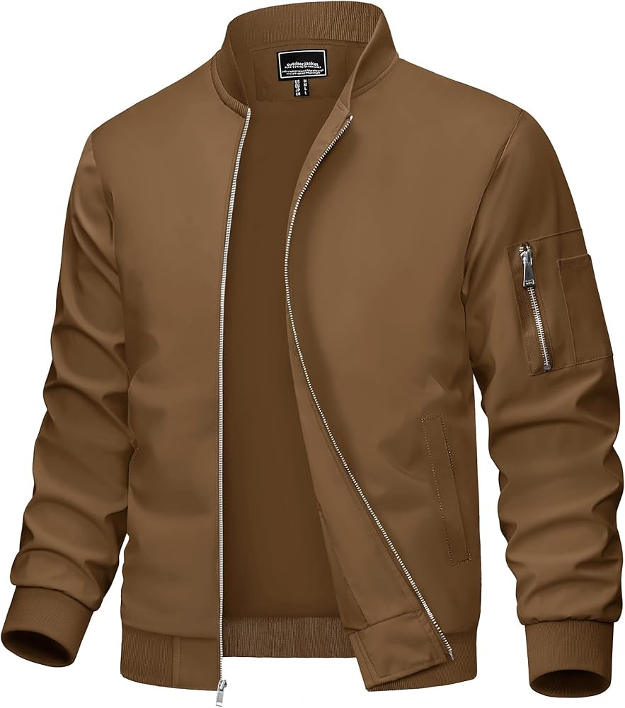 MAGCOMSEN Men's Bomber Jacket Lightweight Casual Windbreaker Spring Fall Zip Up Coat with 5 Pocke... | Amazon (US)