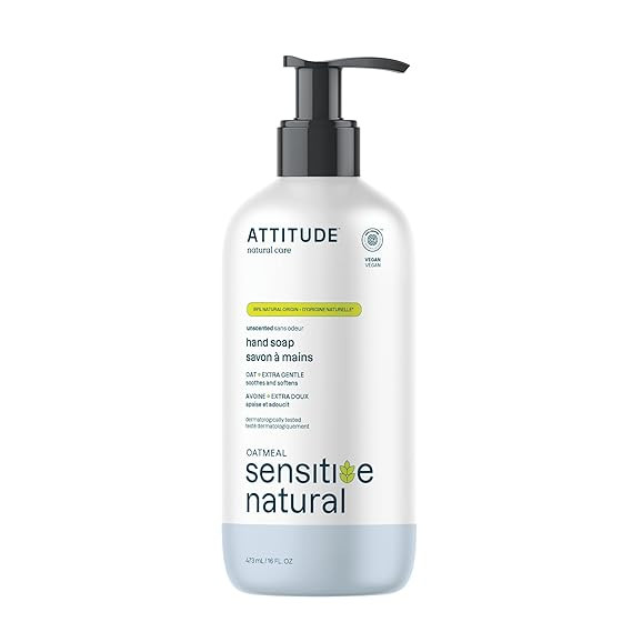 ATTITUDE Hand Soap for Sensitive Skin Enriched with Oat, EWG Verified, Dermatologically Tested, V... | Amazon (US)