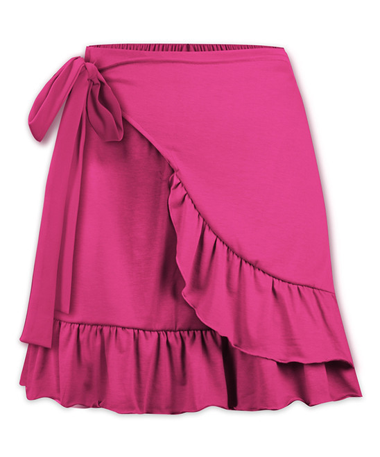 UDEAR Women's Casual Skirts Purple - Pink Ruffle Wrap Skirt - Women & Plus | Zulily