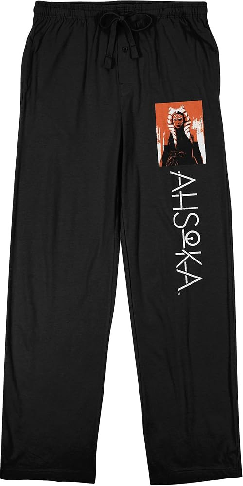 Ahsoka Disney+ Ahsoka On Orange Background Men's Black Sleep Pajama Pants | Amazon (US)