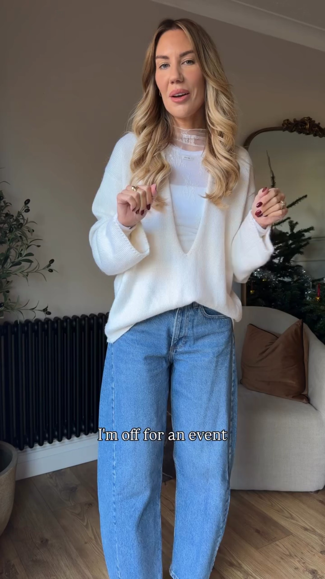 Loved how this outfit came together. Ice skating is definitely not my sport, can you ice skate? ⛸️ 

I’m off to do the last of my Christmas shopping today, happy Friday 🤍

Ootd, chatty reels, fashion reels, mum style, casual ootd,
Ice skating ootd, jeans and a nice top, black coat, styling jeans, everyday style, fashion in your 30s,