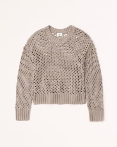 Long-Sleeve Crochet Crew Top | Abercrombie & Fitch (US)