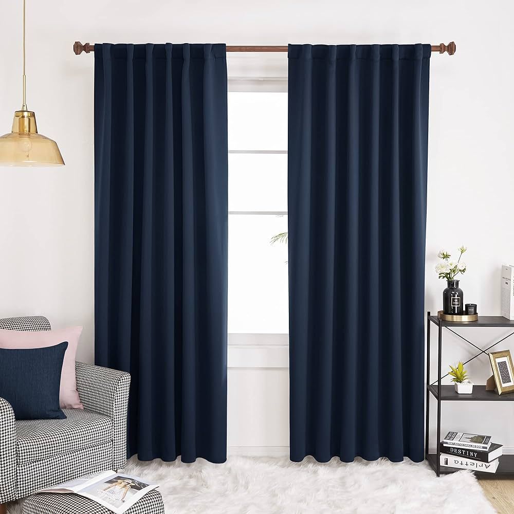 Deconovo Solid Back Tab and Rod Pocket Curtains Blackout Curtains Thermal Insulated Drapes Room D... | Amazon (US)