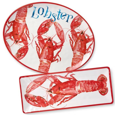 Certified International 2pc Beach House Lobster Melamine  Platter Set | Target