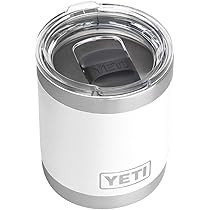 YETI Rambler 10 oz Lowball, Vacuum Insulated, Stainless Steel with MagSlider Lid, White | Amazon (US)
