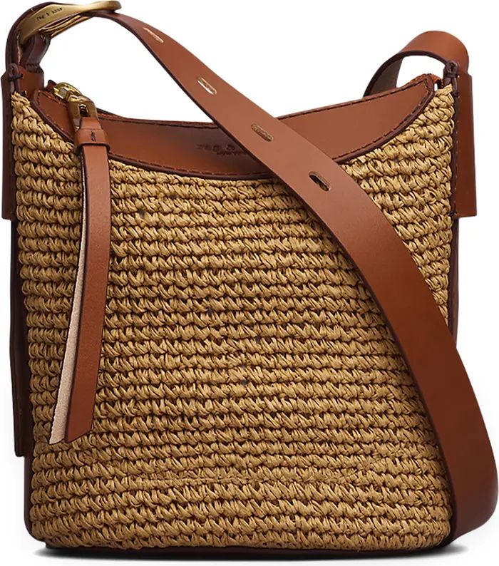 Belize Mini Straw & Leather Bucket Bag | Nordstrom