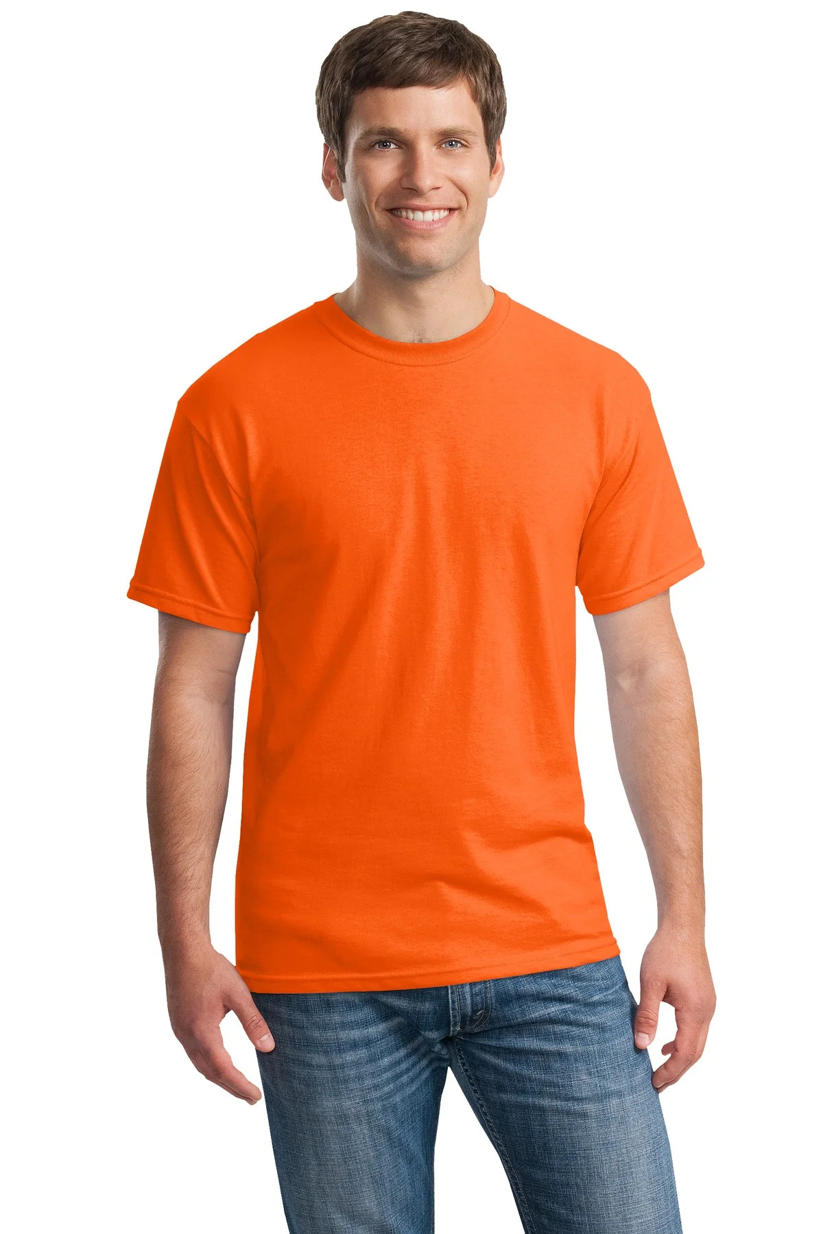 Gildan High Visibility Short Sleeve T-Shirt Hi Vis Workwear for Men 5.3oz T-Shirt Safety Orange L | Walmart (US)