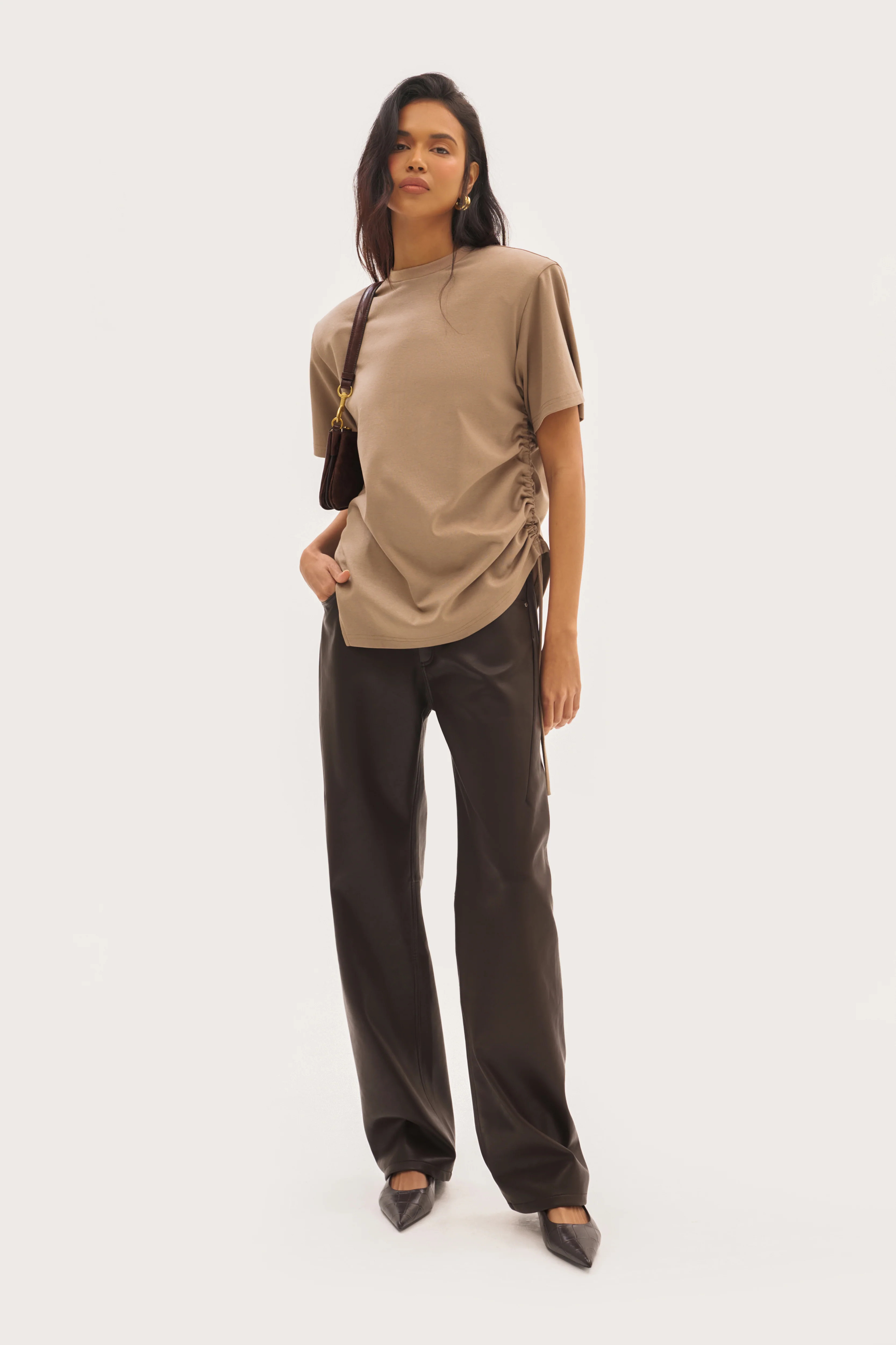 Ashin Oversized Tee - Taupe | Maebe