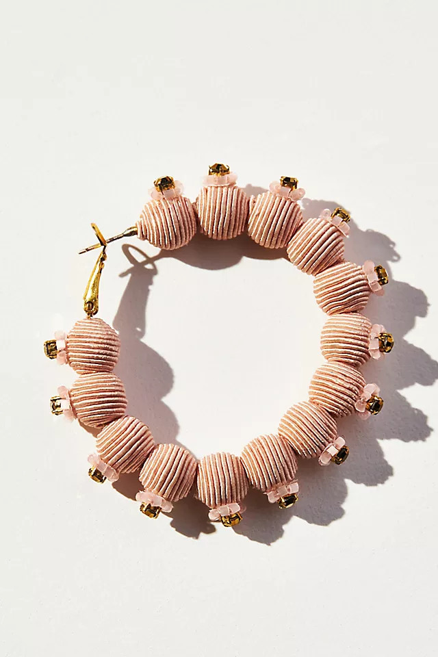 Suzanna Dai Woven Floral Hoop Earrings | Anthropologie (US)
