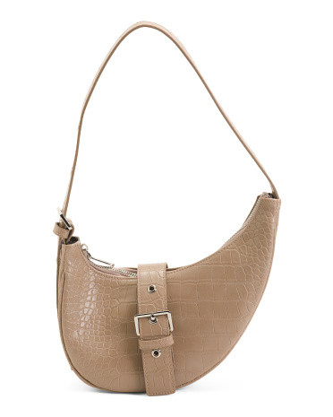 Croco Crescent Shoulder Bag | TJ Maxx