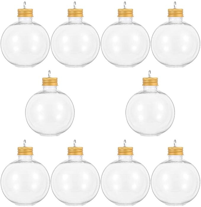 Juice Bottles Christmas Drink Balls 10pcs Clear Ornament Balls Christmas Fillable Booze Tree Orna... | Amazon (US)