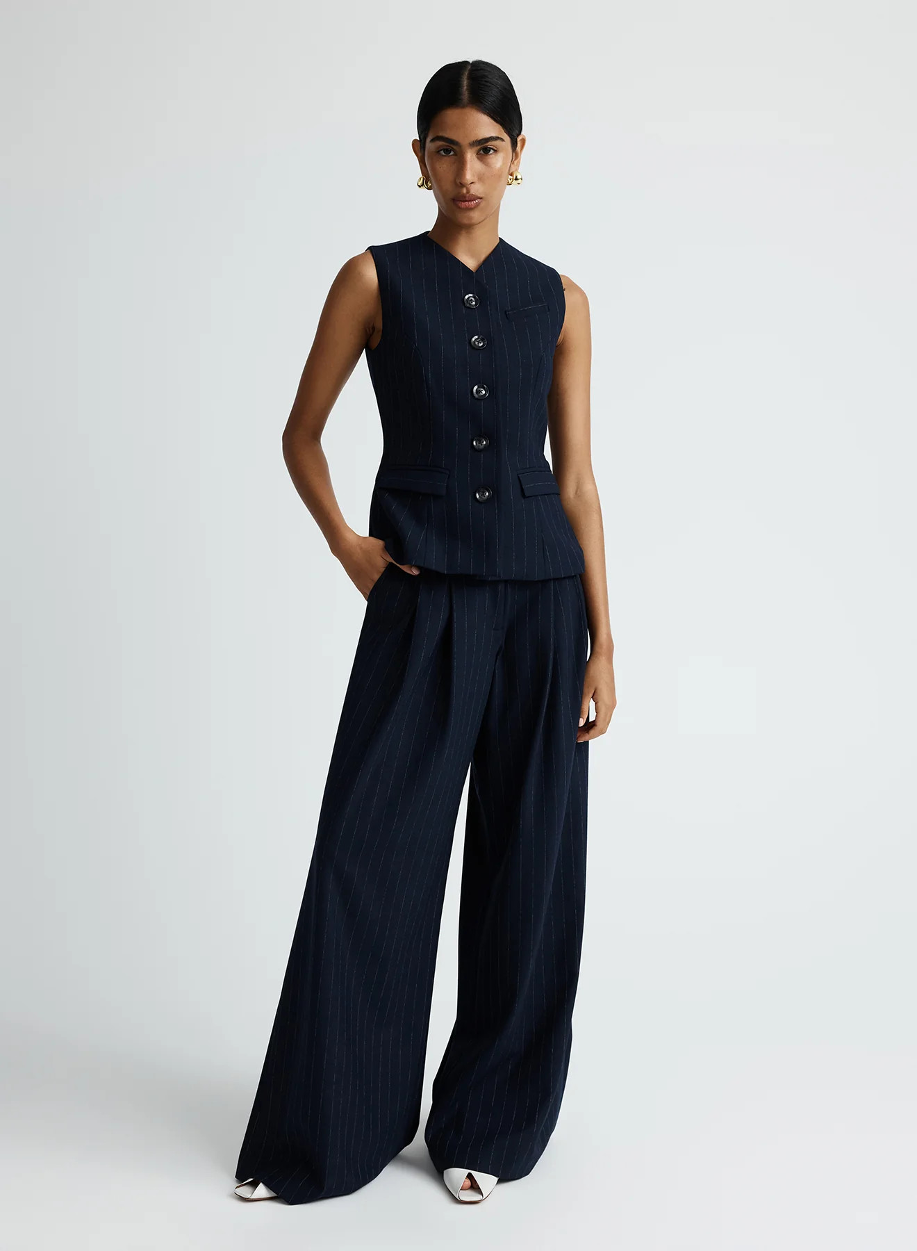 KENDALL TOP (CHALKSTRIPE) | Anna Quan (Global)