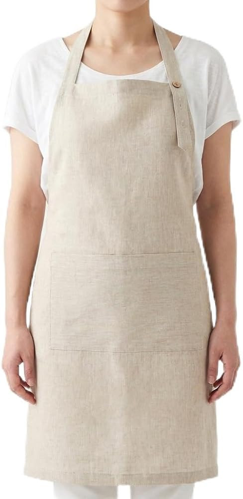100% Linen Apron Dress for Women & Men, Adjustable Neck, Unisex Kitchen Server Apron with Pocket ... | Amazon (US)